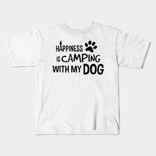 Happiness Is Camping With My Dog Kids T-Shirt